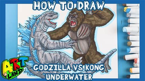 Cómo dibujar a GODZILLA VS KONG BAJO EL AGUA!!!