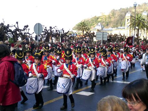 The festival of La Tamborrada that takes place at Saint Sebastian ...