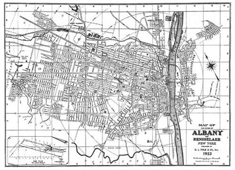 1953 albany map | Albany map, Map, Albany