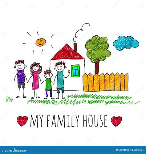 Vector Image My Family House Stock Vector - Image: 62904835