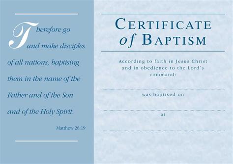 Free Printable Certificate Of Baptism