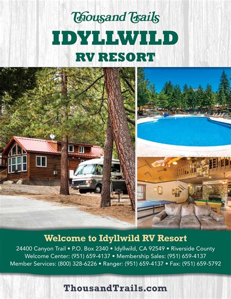 Thousand Trails Idyllwild RV Resort by AGS/Texas Advertising - Issuu