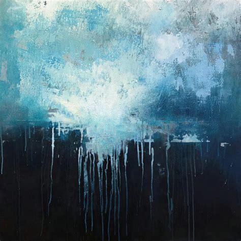 Large Blue Abstract Art Sky Landscape Oil Painting,Black Abstract Oil ...