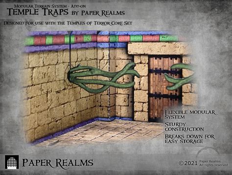 Temple Traps - Paper Realms | Modular Terrain | DriveThruRPG.com