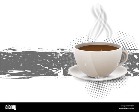 Grunge background with coffee cup and steam Stock Photo - Alamy