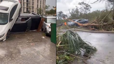 Cars Flip, Trees Uproot As Powerful Tornado Hits Florida's Palm Beach ...