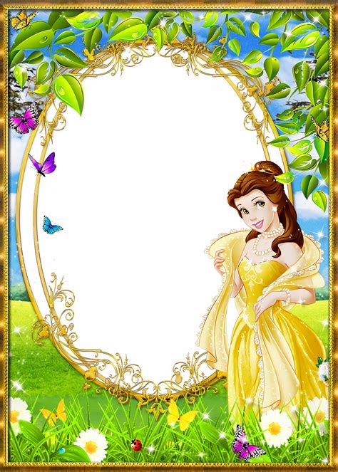 Photo Frame with Princess Belle in the wooded meadow | Disney frames ...