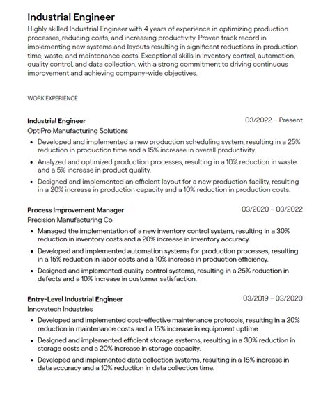 4+ Industrial Engineer Resume Examples [with Guidance]