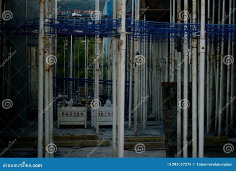 Shoring System in Place for a Concrete Stock Image - Image of window ...