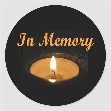 In Memory Candle Glow Sticker | Personalize Your Tribute