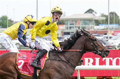 Without A Fight wins 2023 Caulfield Cup for jockey Mark Zahra