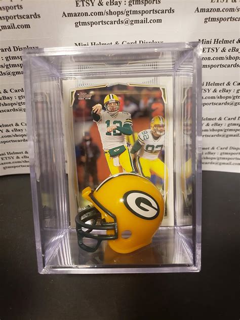 Aaron Rodgers Green Bay Packers Mini Helmet Card Display Collectible ...