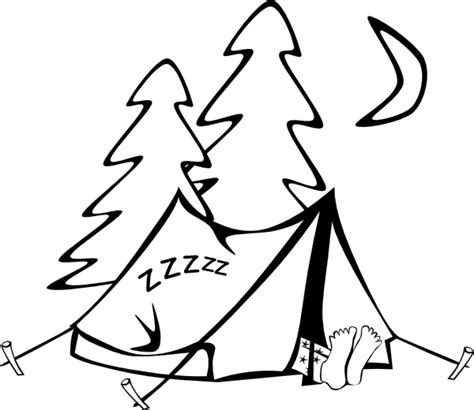 Sleeping In A Tent Outline Clip Art at Clker.com - vector clip art ...