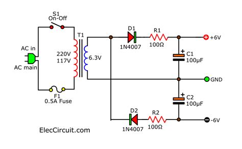 Many Simple 6V power supply circuit - Elec circuit.com