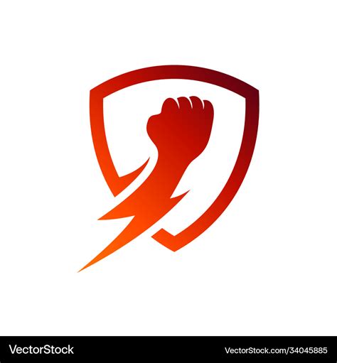 Shield punch logo Royalty Free Vector Image - VectorStock