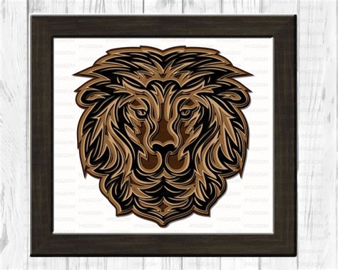 Lion 3D Layered Mandala Svg Dxf Files Cut Files for Cricut | Etsy