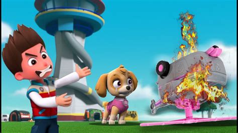 Paw Patrol Mighty Pups Tales Sad Skye's Broken Helicopter Grand Prix ...