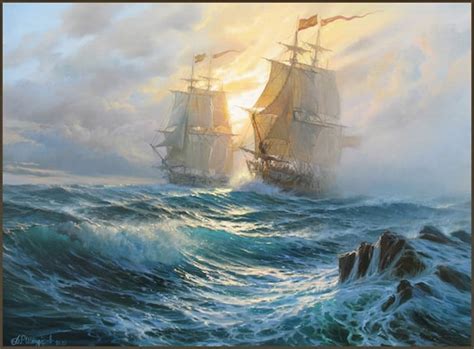 Ship Painting by Alexander Shenderov Ocean Painting Sailboat - Etsy