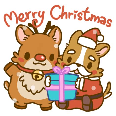 Cute Deer And Dog Merry Christmas GIF | GIFDB.com