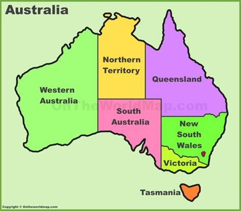 Australia states and territories map | Australia map, Australia, Map