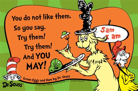 Green Eggs And Ham Dr Seuss Quotes. QuotesGram