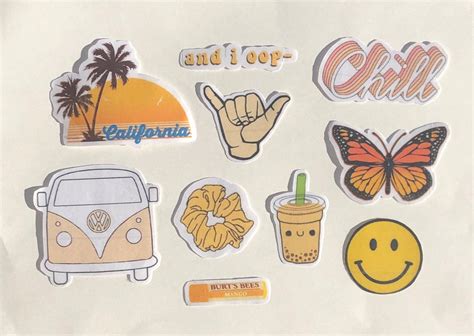 Orange Aesthetic Waterproof Stickers / Laptop Decal Vinyl - Etsy UK