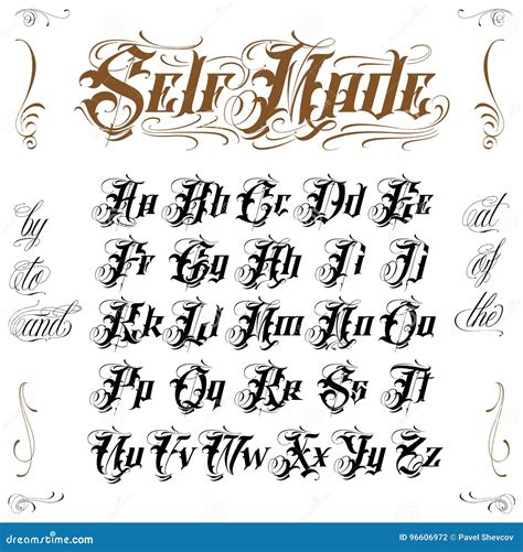 Cursive Gangster Old English Letters