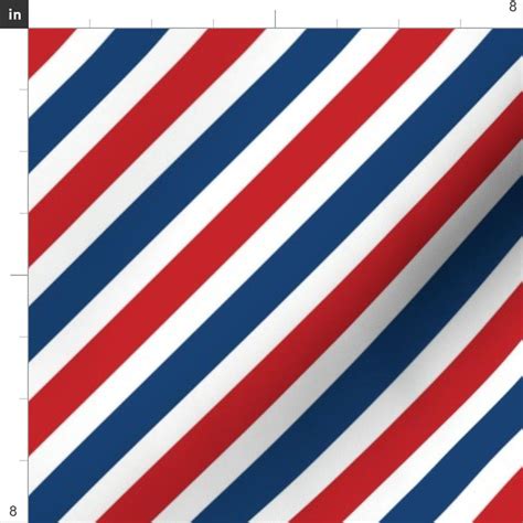 Red White and Blue Stripes Fabric American Diagonal by | Etsy