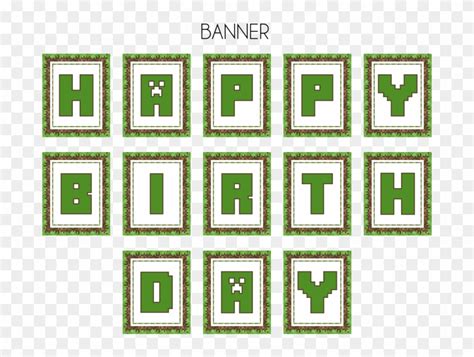 Minecraft Happy Birthday Banner Printable Free, HD Png Download ...