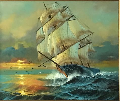 Sol Ship Paintings, Seascape Paintings, Landscape Paintings, Old ...