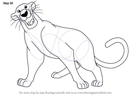 How to Draw Bagheera from The Jungle Book (The Jungle Book) Step by ...