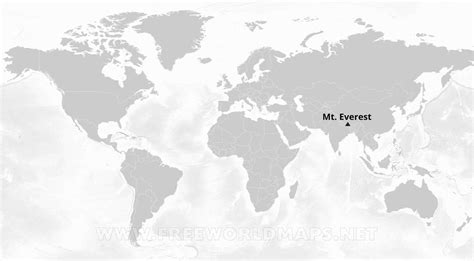 Mt Everest On World Map - Sandy Cornelia