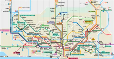 Barcelona Metro Map of Barcelona, Metro, Tram, Train and Airport Train