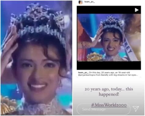 Priyanka Chopra remembers her Miss World crowning moment: ‘20 years ago ...