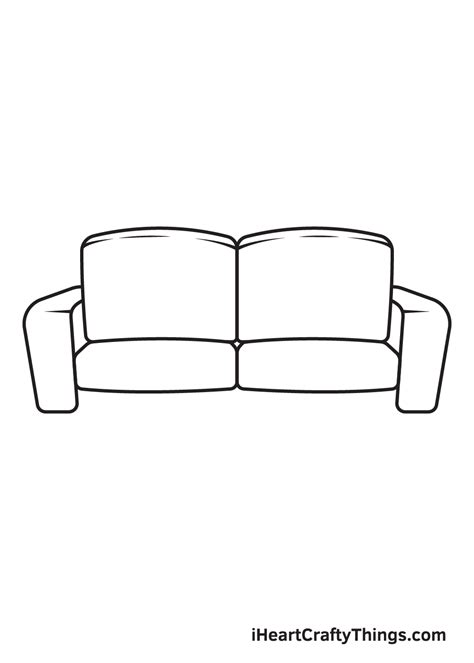 Couch Drawing — How To Draw A Couch Step By Step