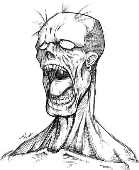 Zombie drawings, Creepy drawings, Scary drawings