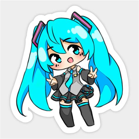 Hatsune Miku Chibi - Vocaloid - Sticker | TeePublic