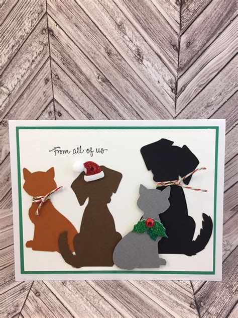 Dog and Cat Christmas Card Pet Christmas Card Cats and Dogs - Etsy