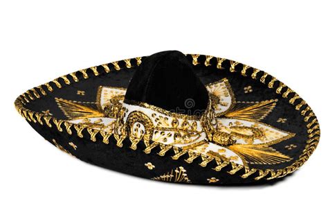 Black sombrero isolated stock image. Image of braid, souvenir - 18534863