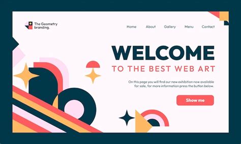 Free Vector | Flat design geometric landing page template