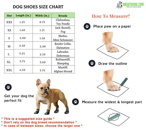 Dog Shoe Sizes - DoggyShoe.com