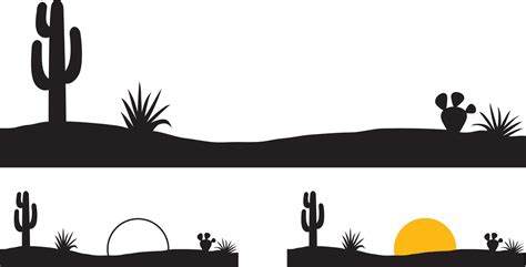 Desert Landscape with Cactus 3495461 Vector Art at Vecteezy