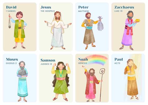 Free Bible Character Trading Cards Download - 16 Printable Cards for ...