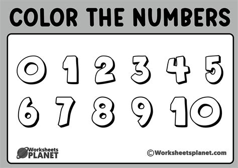 Coloring Numbers Workshhets from 0 to 10 | Coloring Pages for Children