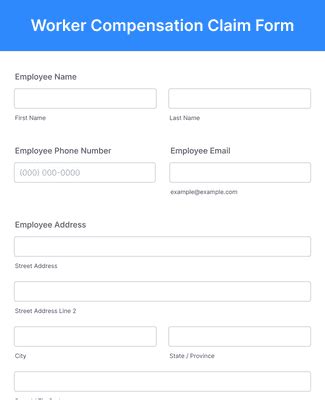 Worker Compensation Claim Form Template | Jotform