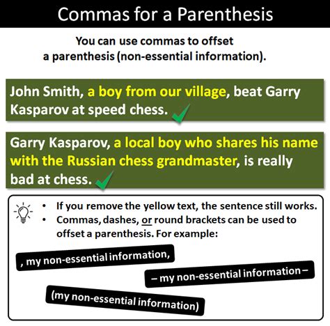 Commas for Parenthesis