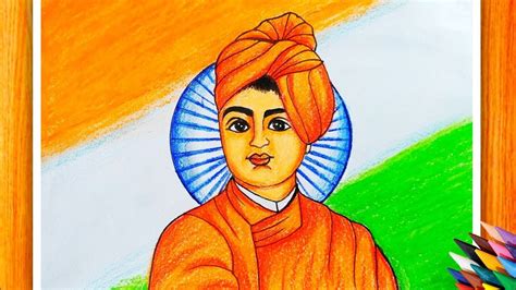 Swami Vivekananda Drawing|How To Draw Swami Vivekananda Face Step By ...