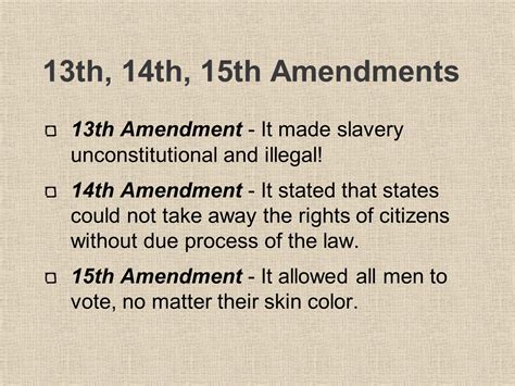 ﻿The Passing of the 13th, 14th, and 15th Amendment