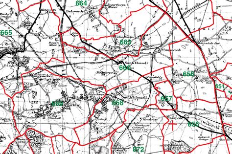 GENUKI: Map of South Kirkby Parish, West Riding of Yorkshire, England ...