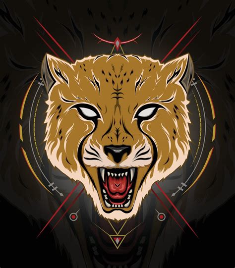 Cheetah face illustration for template logo design 2520432 Vector Art ...